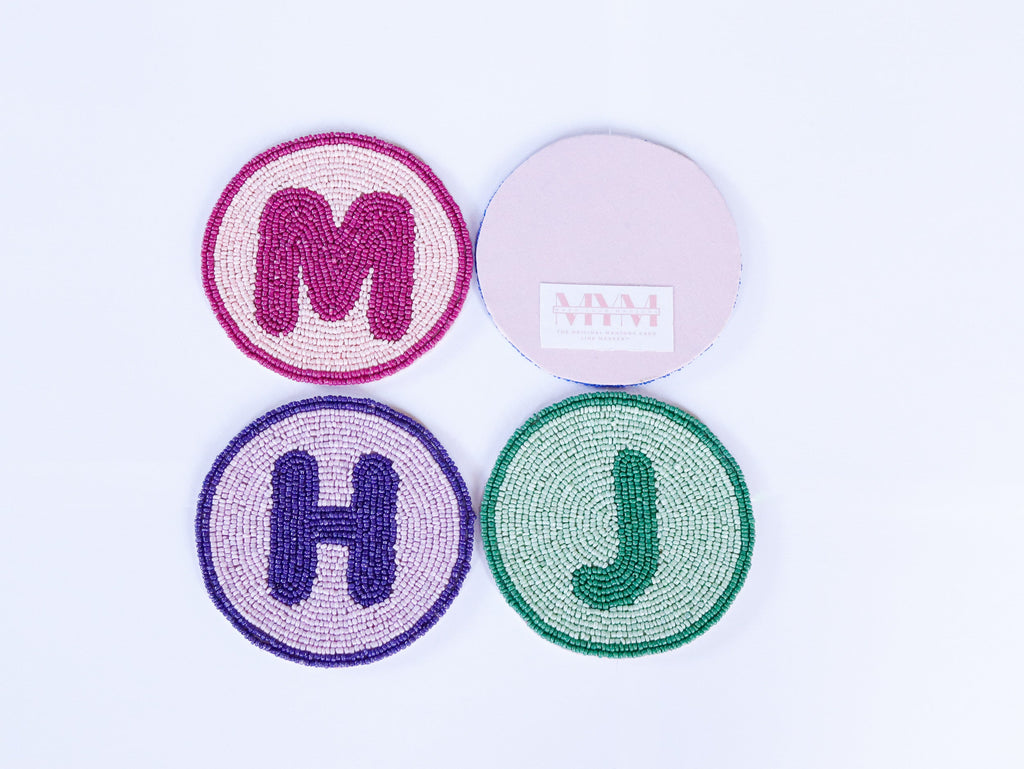 Hand-Beaded MAHJ Coasters