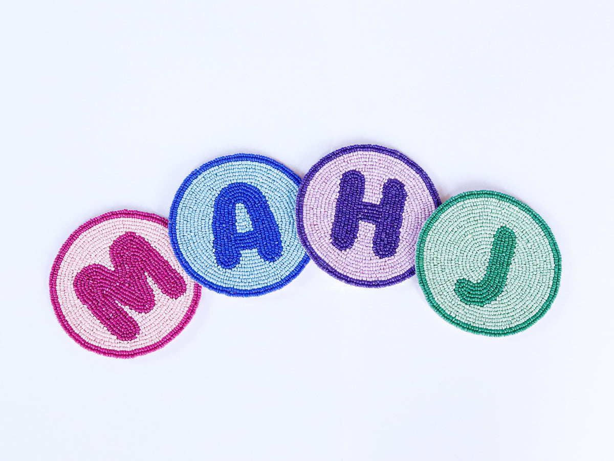 Hand-Beaded MAHJ Coasters