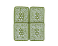 Hand-Beaded Paisley Coaster in Avocado Green