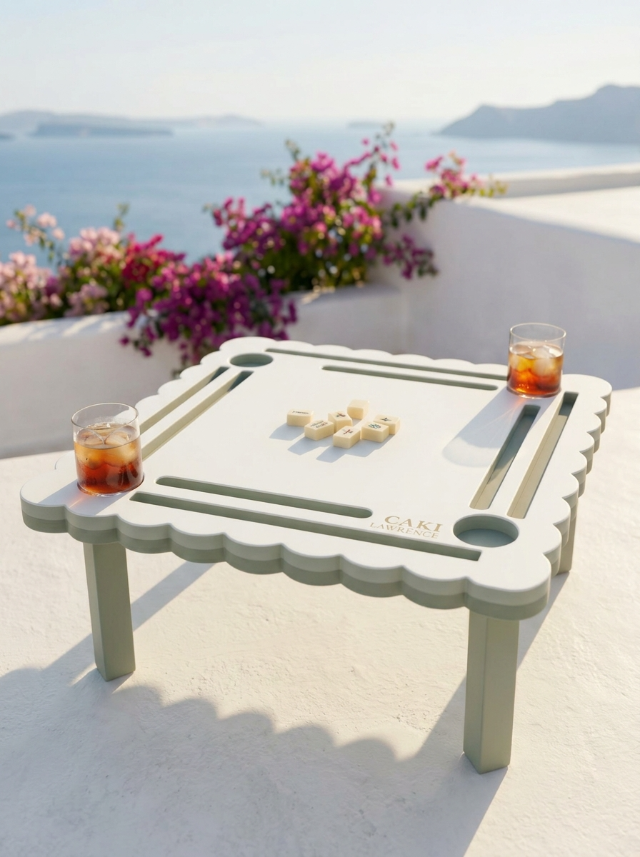 The Parlor Companion — Cloister colorway overlooking the Aegean