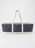 The Parlor Carryall in Card Room — slate navy canvas mahjong tote with ivory straps by Caki Lawrence